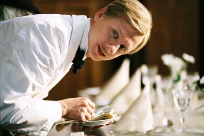 A waiter in training